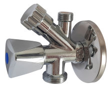 Vinkelventil med aftap 1/2" x 10 mm